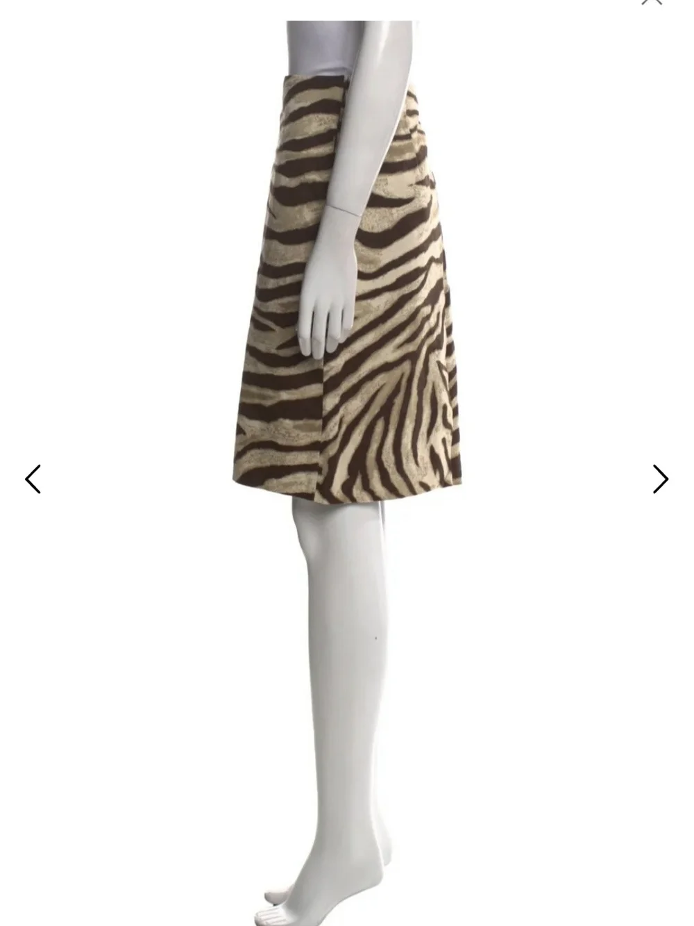 Ralph Lauren Beige and Brown Zebra-Print Pencil Skirt